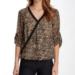 Dex Crossover Leopard Print Blouse